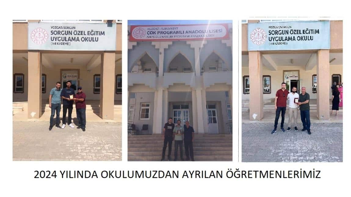 Okulumuzdan Ayrılan Öğretmenlerimiz.